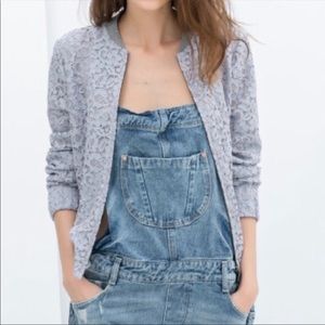 Lauren Conrad Blue Lace Bomber